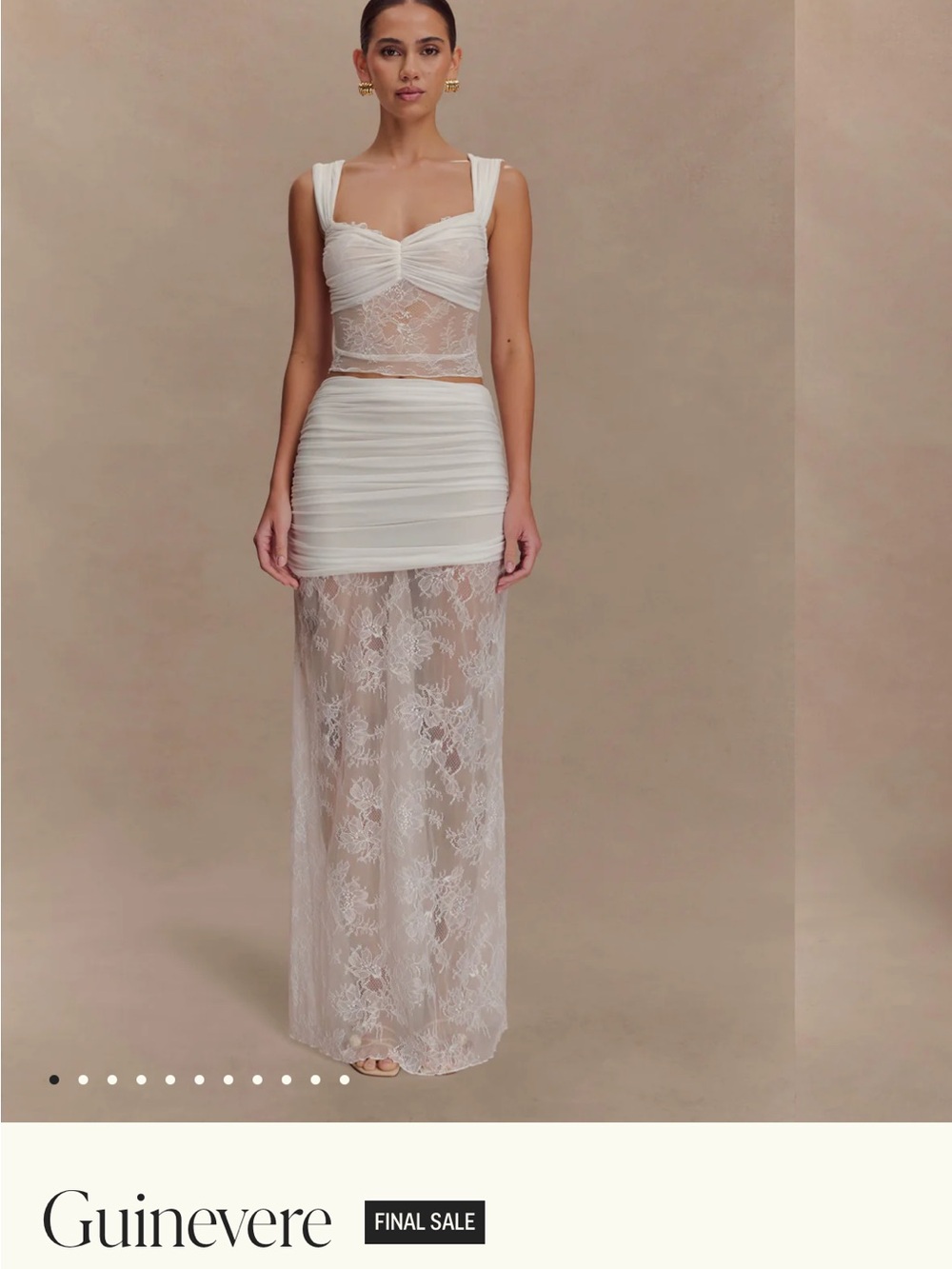 Meshki White Lace Maxi Dress